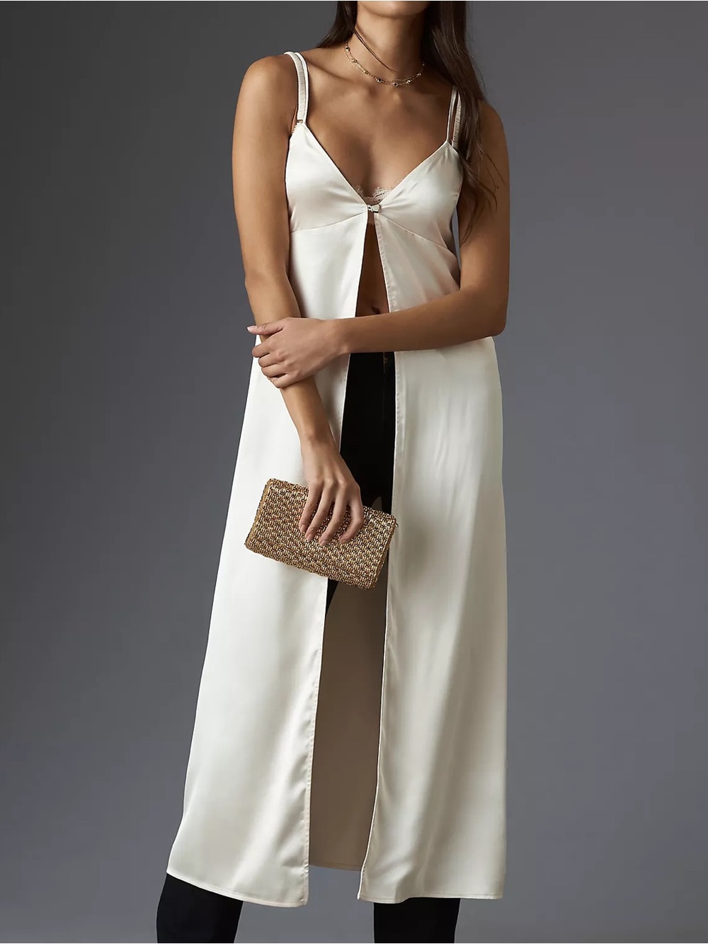 Anthropologie 4SI3NNA Open-Front Longline Cami